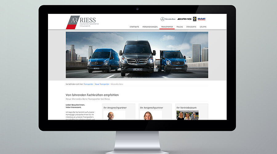 Riess Gruppe Website Desktop